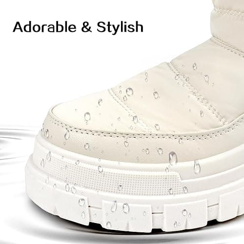 Viapipa Winter Boots for Women Waterproof, Snow Boots for Women, Womens Mid Calf Low Heel Zip Up Anti-Slip Warm Booties Comfortable for Outdoor Walking Hiking thumbnail 4