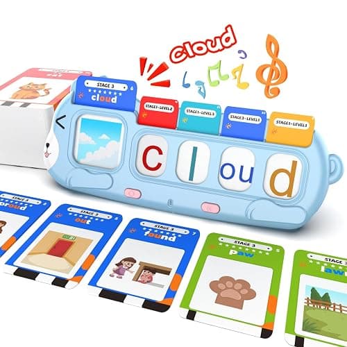 QuTZ Phonics Learning Toy for Preschool Kids – Talking Flash Cards with Sound Machine, Word Blending & Math Games – Educational Reading & Counting Activity Set 4-8 - Image 1