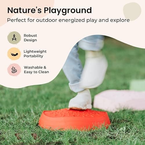 Tiny Land Stepping Stones for Kids, 5pcs Non-Slip Toddler Stepping Stones, Sensory Stepping Stones for Promoting Toddler's Balance & Coordination Skills, Stepping Stones for Toddlers 3-5 thumbnail 4