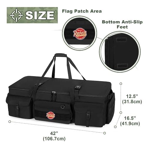 GOBUROS 42” Rifle Case for 4 Guns, Soft Multi Gun Case with Padded Dividers for Organization, Tactical Rifle Bag with Extra Pockets and Padded Handle for Rifle Accessory and Easy Shipping thumbnail 5