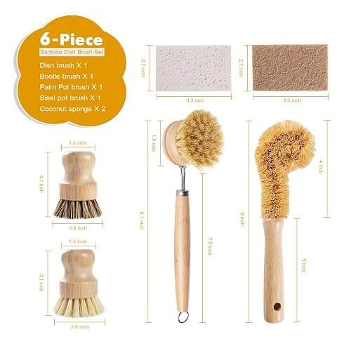 Bamboo dish brush set  thumbnail 2