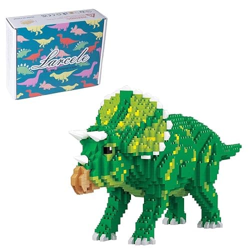 Larcele 1737 Pièces Micro Dinosaure Blocs de Construction Kit, Bricolage Mini Blocs de Briques Jouet Set KLJM-06 (Tricératops) - Image 1