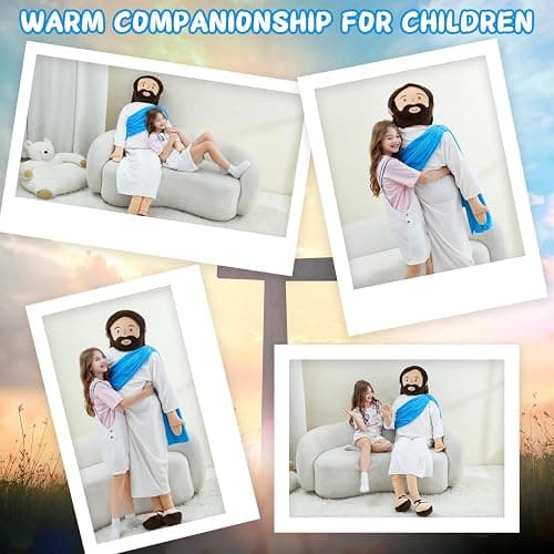 Yelakey Giant Jesus Plush 6 Ft Jesus Stuffed Doll Plushie Toy Christian Pillow Religious Decoration Gift for Christening Easter (Blue) thumbnail 5