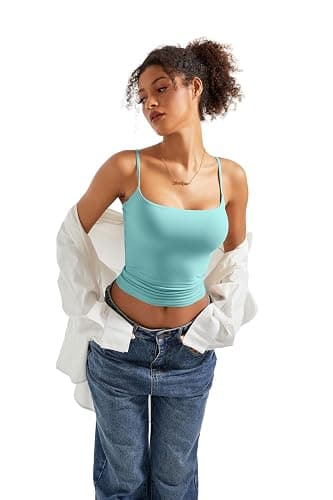SUUKSESS Women Double Line Square Neck Tank Top Summer Y2K Going Out Basic Cami Shirt thumbnail 4