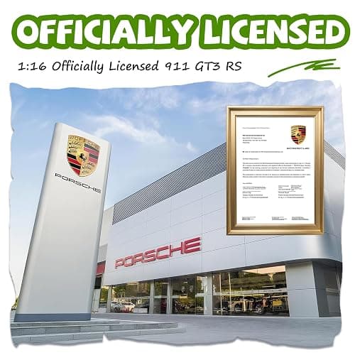 AEROQUEST Remote Control Car Porsche 911 GT3 RS, Officially Licensed 1:16 Scale 2.4GHz RC Sports Car with LED Headlights, 12KM/H Toy Vehicle, Gift for Boys & Girls 3-12 thumbnail 2