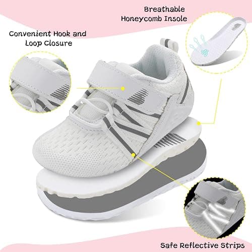 BARERUN Baby Sneakers Toddler Shoes Soft Anti-Slip Sole Newborn First Walkers Infant Toddler Breathable Athletic Running Shoes thumbnail 2