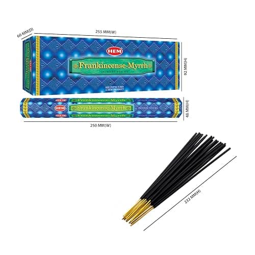 Hem Frankincense Myrrh Incense Sticks - 120 Count | Natural Air Purifying Aromatherapy | Calming and Cleansing Fragrance | Perfect for Meditation and Relaxation | Long-Lasting Burn. thumbnail 2