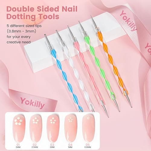 Nail Art Brushes Set for Nail Art: 31Pcs Acrylic Nail Brush Tools With Palette Pen Holder - Gel Polish Nails Design Painting - Dual Head Manicure Carving Pen Dotting Pen Kit for Salon & Home Use thumbnail 6