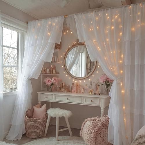 Hahafelt Dorm White Ruffle Curtain Flounced Ruffle Rod Pocket Curtain 52" W x 84" L Girl Preppy Curtains Panel Filtering for Dorm Bedroom Dining Bathroom Living Room Window Decor thumbnail 6