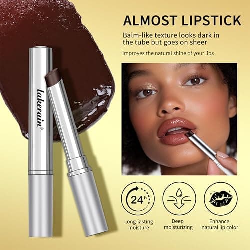 2Pcs Honey Lipstick Tinted Lip Balm,Lipstick for All Skin, Hydrating and Nourishing Tinted Lip Balm for Women(Black) thumbnail 3
