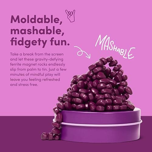Speks Original Crags Ferrite Putty | 150+ Ferrite Stones in a Tin, Fidget Toy for Stress Relief, Sensory Desk Toy for Adults & Teens 14+ | Lavendar, Small (Iris) thumbnail 4
