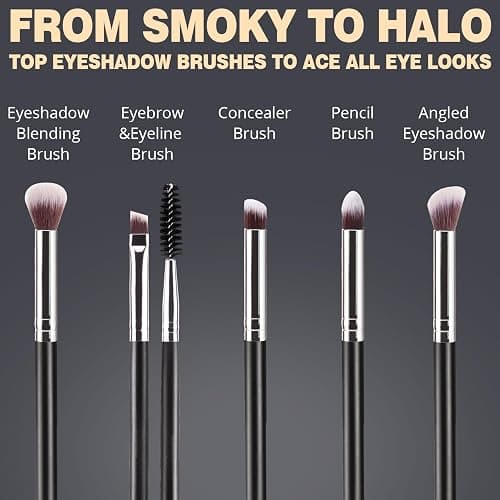 BEAKEY Makeup Brushes Set, Professional Foundation Eyeshadow Concealer Blush Powder Bronzer Applicator, 2 Blender Sponge with Beauty Paper Case thumbnail 6