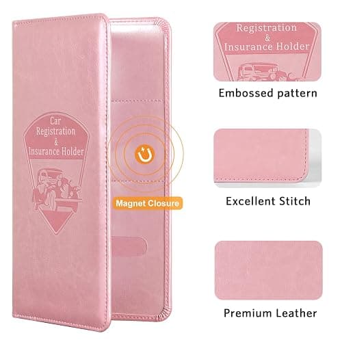 CoBak Car Registration and Insurance Holder - Vehicle Glove Box Car Organizer, Auto Truck Comparment Accessories Case with Magnetic Closure for Essential Document, Driver License, Cards thumbnail 4