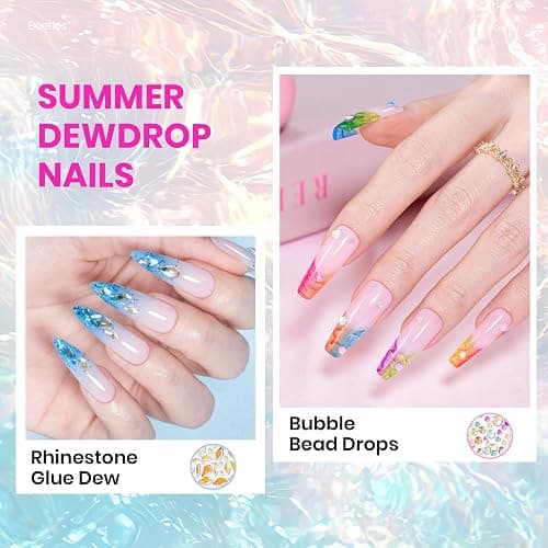 Beetles Jelly Gel Nail Polish Kit,20 Colors Neon Cat Eye Glitter Soak Off UV LED Gel Nail Kit Pink Orange Blue with Base Matte Top Coat for DIY Nail Art Sunbeam Jelly Gift for Women thumbnail 3