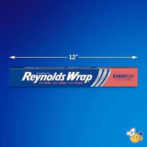 Reynolds Wrap Everyday Strength Aluminum Foil Roll, Freezer and Grill Safe, Great for Foil Packets and Home Cooking, 12 Inches Wide, 200 Total Sq. Ft. thumbnail 2