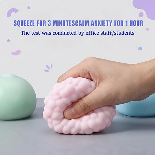2PCS Crunchy Squishy Stress Ball, Crunchy Stress Ball with Beads,Anxiety Relief Fidget Ball for Adults & Kids, ASMR Squeeze Fidget Toys, Party Favors & Student Classroom Prizes Gifts (Purple+Orange) thumbnail 7