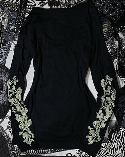 Grunge Shirts Emo Clothe Teen Girls Vintage Graphic Tee Y2k 2000s Goth Top Women Mcbling Long Sleeve Streetwear thumbnail 5