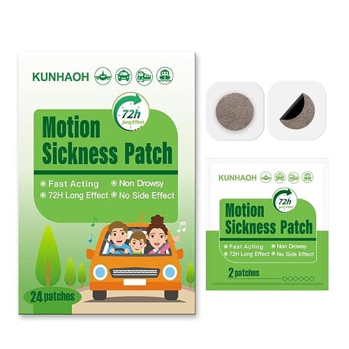 (2026 New) Motion Sickness Patches Non-Drowsy, 100% Natural Motion Sickness Patch(Efficient– Lasts 72 Hours)-for Car Airplane Ship Altitude Sickness(Travel Essentials)-for Adults and Kids(24 Count) - Image 1