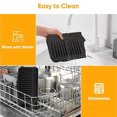 24'' Longer Faucet Mat for Kitchen Sink Splash Guard[7° Slope Fast Self-draining][Snap Lock Fit]Kitchen Sink Faucet Mat Splash Guard Kitchen Sink Area Water Splash Guard Behind Faucet Draining Mat thumbnail 9