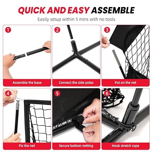 BAGAIL Football Throwing Net - 5 or 9 Target Pockets, Easy Setup, Heavy-Duty - Portable QB Accuracy Trainer, Fun Target Practice Net for Football with Carry Bag thumbnail 6