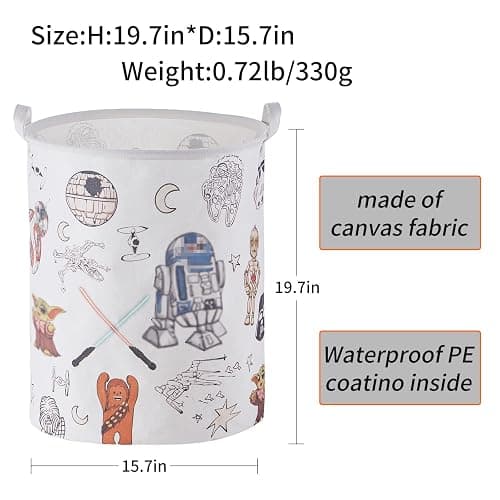 Room Nursery Decor,Baby Laundry Large Hamper Foldable With Waterproof Pe Coating,Dirty Clothes Basket Featuring The Child,Bedroom,Bathroom Set,Toy Bin,Kids Birthday Gifts,White (round) thumbnail 3