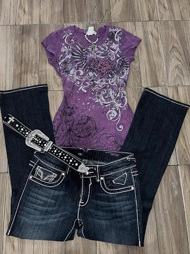 Grunge Shirts Emo Clothes Teen Girls Vintage Graphic Tee Y2k 2000s Goth Top Women Mcbling Short Sleeve Streetwear thumbnail 3
