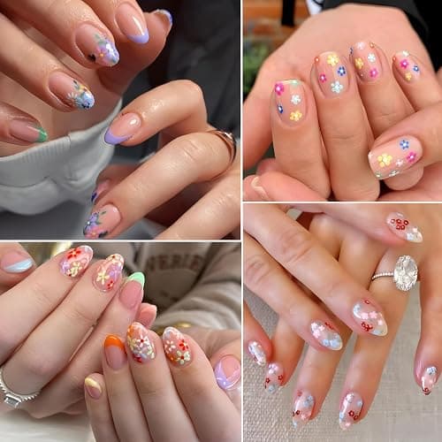 SPLOCUDU Colorful Cute Daisy, Floral, Heart, Flower Nail Art Stickers Decals, 3D Self Adhesive Supplies, Design Decoration Accessories for Women and Girls, 30 Sheets thumbnail 5