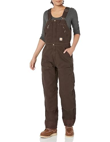 Carhartt Womens Loose Fit Washed Duck Insulated BiberallBib Overalls - Image 1