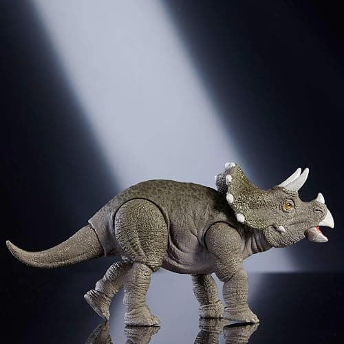 Jurassic World Collection Hammond Tricératops Figurine articulée de jeune dinosaure, conception haut de gamme fidèle au film, yeux en verre et 14 points d’articulation, JDJ07 thumbnail 6