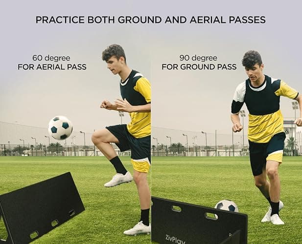 ZivPlay Soccer Rebounder Board Soccer Wall Kick Back Trainer with 2 Rebound Angles for Ball Passing and Bounce Back Training thumbnail 3