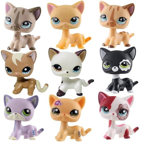6Pcs LPS Pack Cat Set Mini Pet Toy Collection Rare Cute Old Kitty, Bobble Head Animal Action Figure thumbnail 3