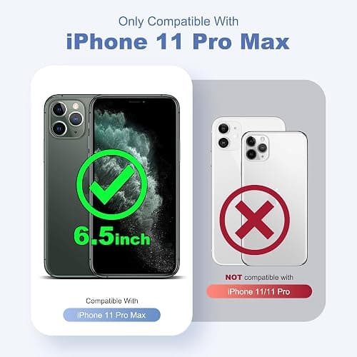 YEMORAN Compatible with iPhone 11 Pro Max Case with Built-in Camera Lens Protectors Translucent Magnetic 11 Pro Max Phone Case 6.5" [Compatible with Mag-Safe][Great Grip Feeling], Pink thumbnail 2