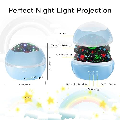 KEVAP Girls Night Light,360° Rotating Starry Night Light Projector for Babys,Ocean Wave Projector for Kids Toddlers,Christmas Gifts Stocking Stuffers for Kids,Girls Beroom Decor (Pink) thumbnail 7