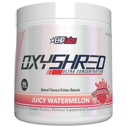 EHPlabs OxyShred Thermogenic Pre Workout Powder & Shredding Supplement - Preworkout for Men & Women, Sugar Free Energy Powder with 150mg of Caffeine - Juicy Watermelon, 60 Servings - Image 1