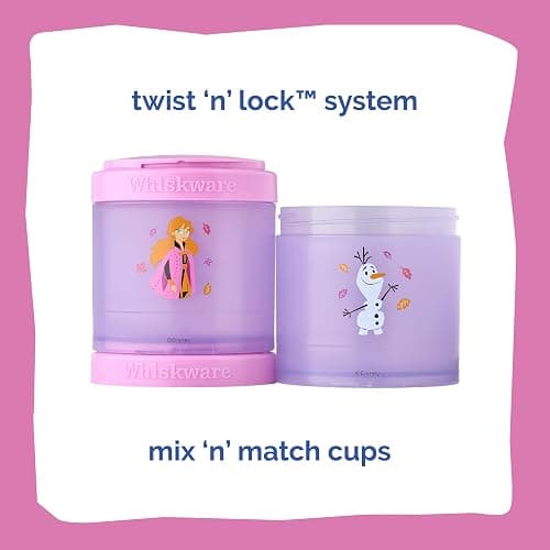 Whiskware Disney Princess Frozen, Stackable Snack Containers for Kids, Durable Food Storage Containers for Daycare, Car, and Airplane Travel, Dishwasher Safe, Anna and Olaf thumbnail 4