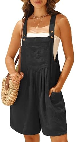 GRECERELLE Jumpsuits For Women Summer Short Overalls Casual Sleeveless Adjustable Loose Women's Rompers with Pockets 2026 - Image 1