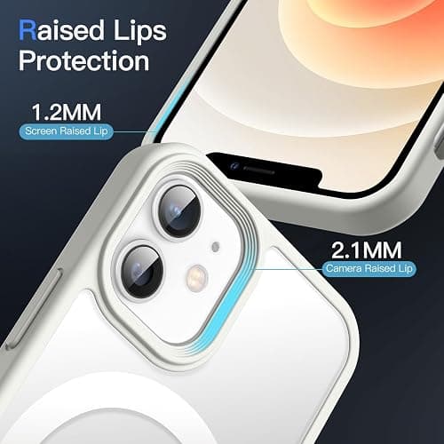 JETech Magnetisch Hülle für iPhone 12 Mini 5,4 Zoll Kompatibel mit MagSafe, Durchscheinende Matt Handyhülle Rückseite Dünn Stoßfest Schutzhülle (Weiß) thumbnail 6