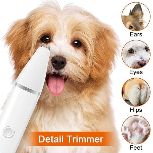 Veeconn Dog Clippers Grooming Kit Hair Clipper-Low Noise Paw Trimmer- Rechargeable - Cordless Quiet Nail Grinder Shaver for Cats and Other Pets thumbnail 5