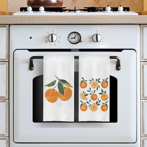 uinwk Orange Hand Towels for Bathroom,Fruit Kitchen Decor,Orange Dish Bathroom Kitchen Decor,Summer Towel,16x24 Inches Set of 2 thumbnail 4