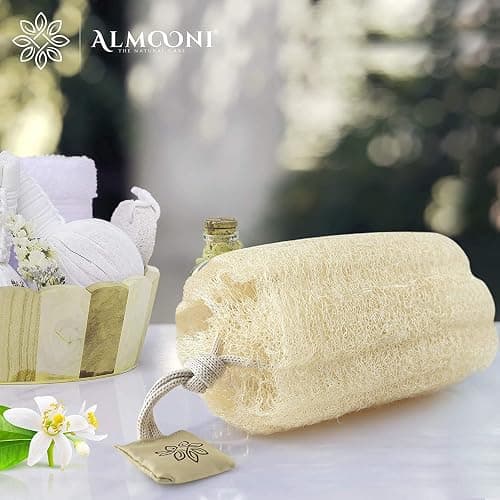 Almooni Egyptian Loofah Exfoliating Body Scrubber, Natural Real Egyptian Shower Loofah Sponge Body Scrubber for Women and Men, for Body and Face That Will Get You Clean - 2 Count (1 Pack) thumbnail 5