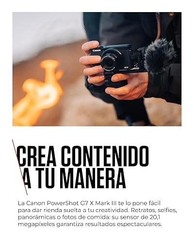 Canon Powershot G7 X Mark III 3638C002 - Cámara Digital (20.1 MP, Pantalla Táctil LCD Plegable de 7.5 cm, Pantalla Abatible, WLAN, Zoom de 4.2X, 4K, CMOS) Plata thumbnail 6