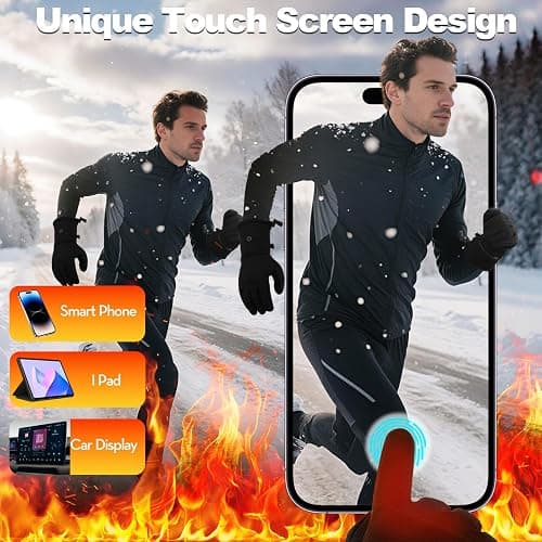Heated Gloves for Men Women Rechargeable Waterproof Electric Motorcycle Gloves for SKI Snowboard Camping Hiking Camping thumbnail 6