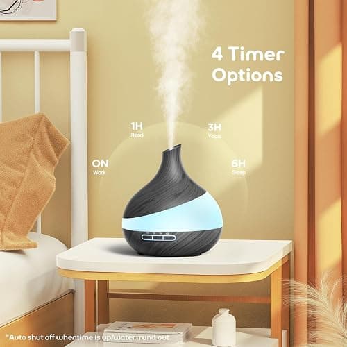 HJTHJT 500ML Essential Oil Diffuser: Aroma Diffuser with Remote Control for Hotel Spa Yoga Room - Humidifiers for Bedroom with 14 Colors LED Night Light for Kids/Women Home Relaxation thumbnail 2