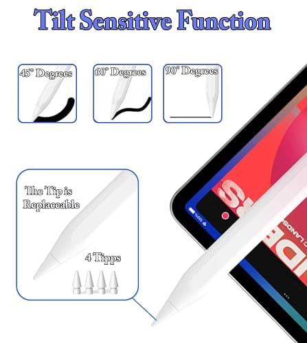 Stylus Pen for iPad(2018-2025), Pad Pencil 10th Generation with Palm Rejection, Active Digital Pencil Compatible with Apple iPad 6/7/8/9/10/A16, Pro 11"/12.9"/13"/M4, Mini 5/6, Air 3/4/5/M2/M3 -Blue thumbnail 4