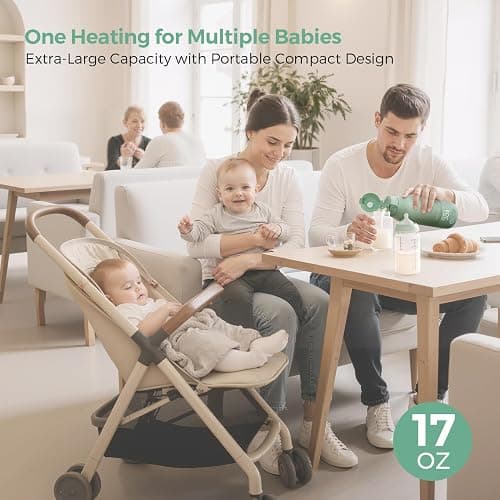 Momcozy Portable Bottle Warmer for Travel – Dual Heating Modes for Breast Milk & Water, Portable Milk Warmer with Fast Heating & Long Battery Life, 17 Ounces Large Capacity to Meet Your All-Day Needs thumbnail 6
