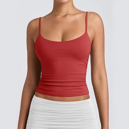NAZOFCIH 3 Pack Women’s Spaghetti Strap Crop Tank Tops – Fitted Sleeveless Cami with Scoop Neck for Layering, Workout, Casual thumbnail 2
