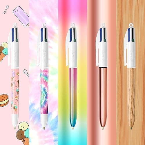 BIC 4 Colours Special Collection – 15 Ballpoint Pens – Medium 1.0mm & Wide 1.6mm Points – Assorted Ink Colours – Multi-Coloured Writing Set – Box of 15 thumbnail 3