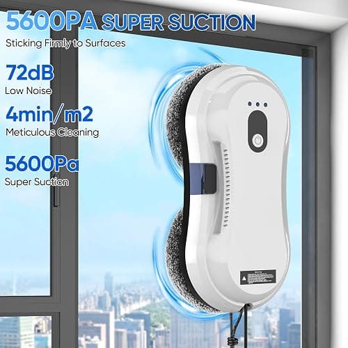 Lifellery Fensterputzroboter 5600Pa, Fensterputzroboter mit Sprühfunktion, Fensterreiniger Roboter mit Fernbedienung, 3 Reinigungswege, Intelligente Navigation und Kantenerkennungssystem - Image 1