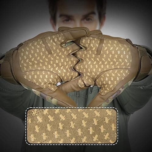 AXBXCX Motorcycle Tactical Gloves for Men - Protection, Flexible, Durable, Touchscreen Capable & Perfect for Outdoor Activities! thumbnail 2