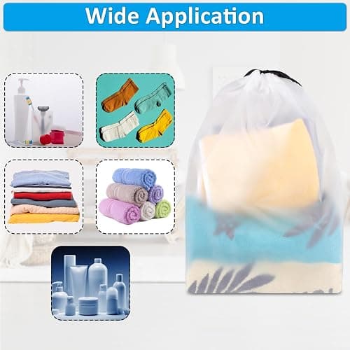 COIDEA, Waterproof Travel Drawstring Shoe Bags for Packing, Storage, Travel Essentials for Men and Women, 15.7 x 11.8 inches, Clear, 5 pieces thumbnail 6